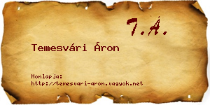 Temesvári Áron névjegykártya